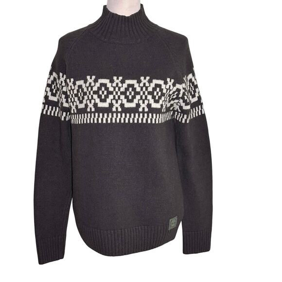 Timberland Fair Isle Nordic-Pattern 100% Lambswool Sweater Sz M - Picture 1 of 9